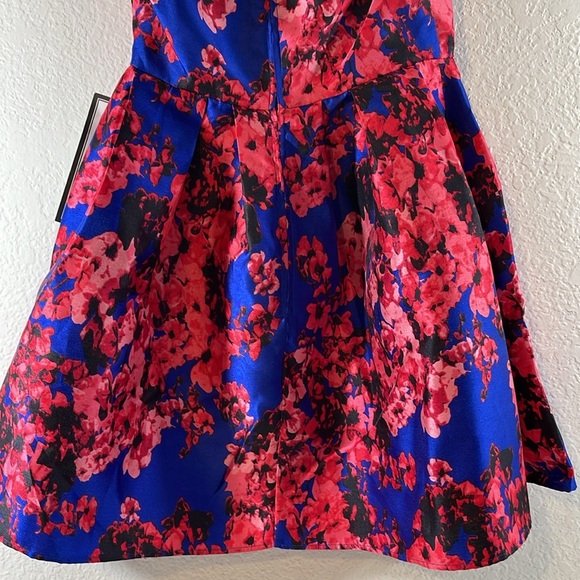 B.DARLIN Floral Print Blue Strapless Fit & Flare Dress Size 3/4 NEW - Picture 8 of 11